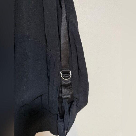 Vince Black Button-Front Jacket with Satin Trim & D-Ring Detail Size S - Picture 5 of 11